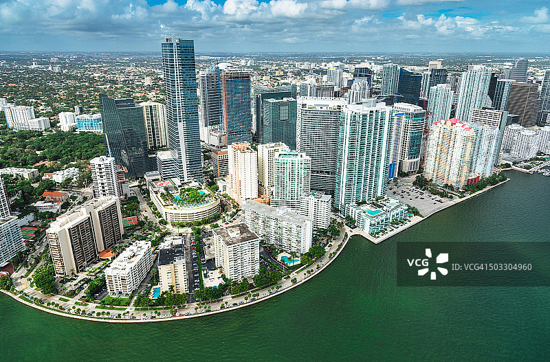 迈阿密市中心鸟瞰图片素材