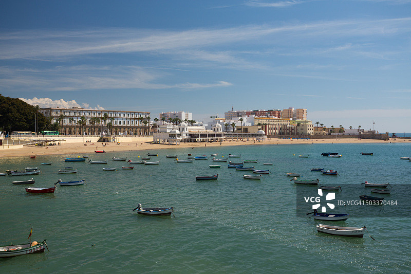 西班牙加的斯卡莱塔海滩图片素材