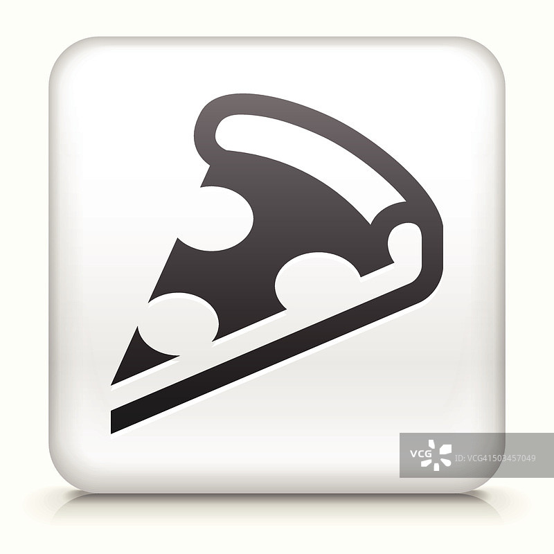 披萨切片方块按钮免版税矢量艺术图片素材