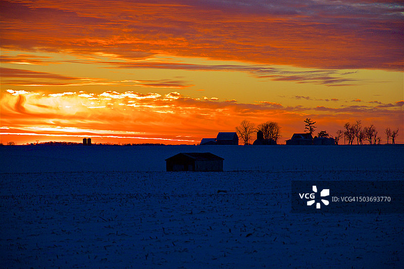 绚丽的艾奥瓦州日落图片素材