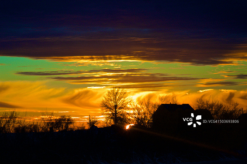 绚丽的艾奥瓦州日落图片素材