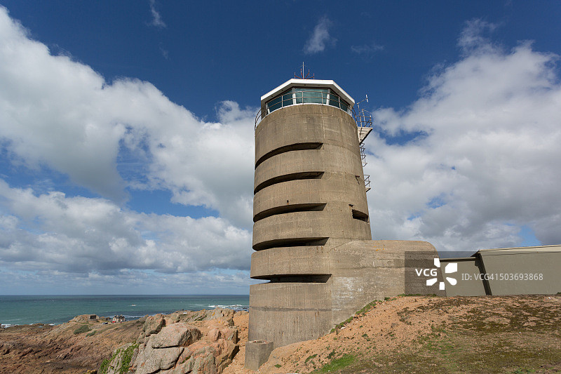 泽西岛拉科比埃尔的德国二战瞭望塔图片素材