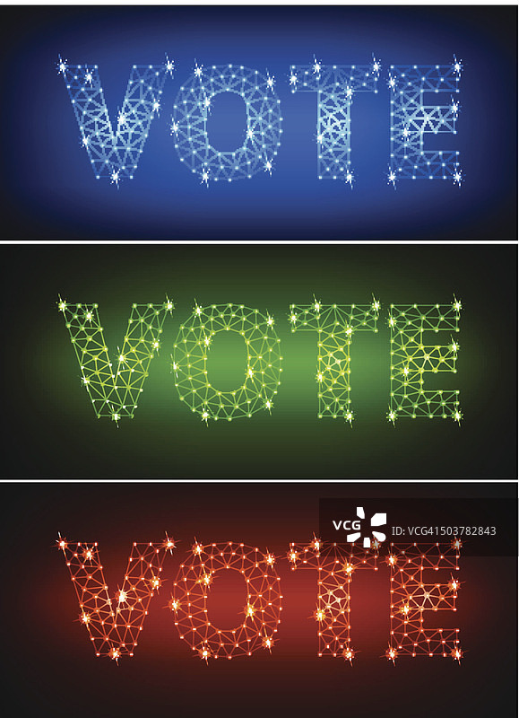 三角形节点连接结构投票矢量图图片素材