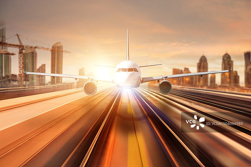 国际航班着陆图片素材