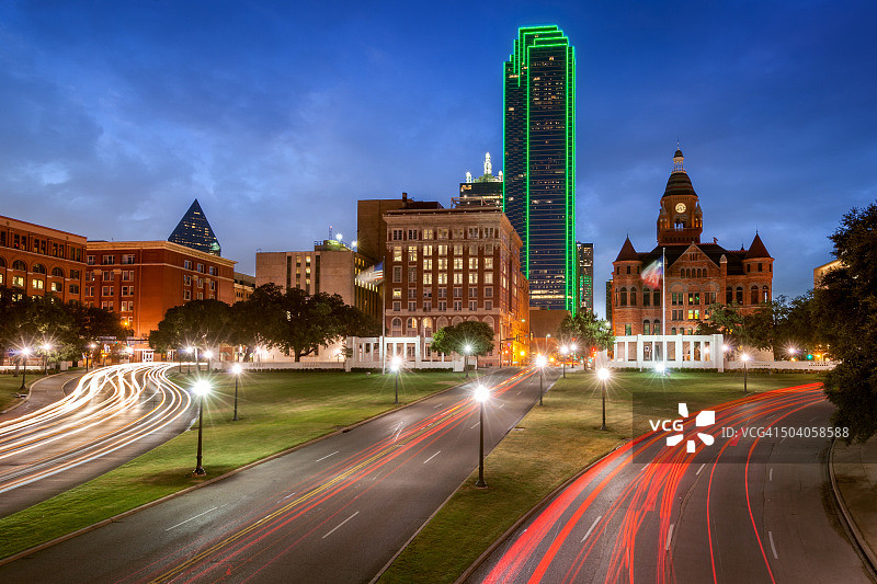 迪利广场，格拉西诺尔，达拉斯县历史文化老红博物馆，美国德克萨斯州达拉斯图片素材