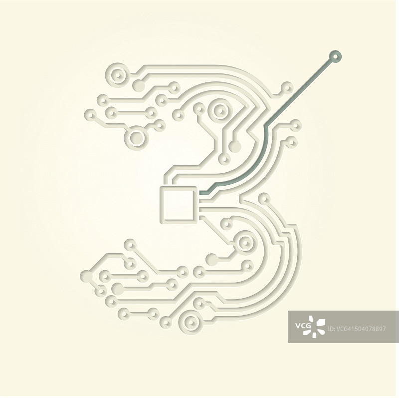 数字3（剪切电子导电轨道）图片素材
