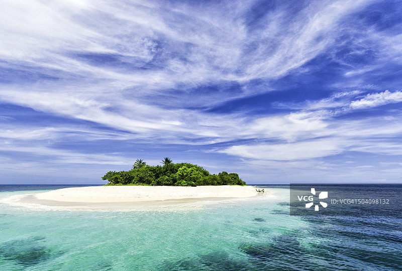 加勒比海的孤立热带岛屿图片素材