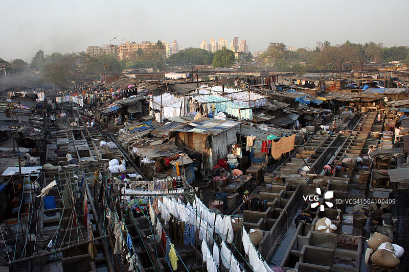 印度孟买千人洗衣场图片素材