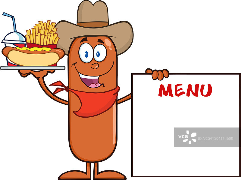 牛仔香肠卡通人物图片素材