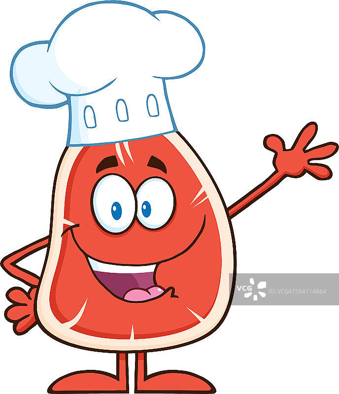 厨师牛排卡通吉祥物图片素材