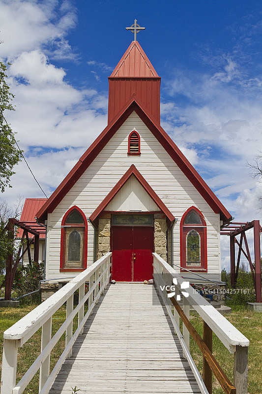 美国爱达荷州霍尔堡印第安人保留地的教堂图片素材