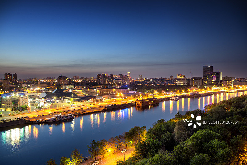 莫斯科城市夜景图片素材