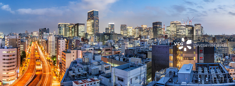 东京城市黄昏景色图片素材