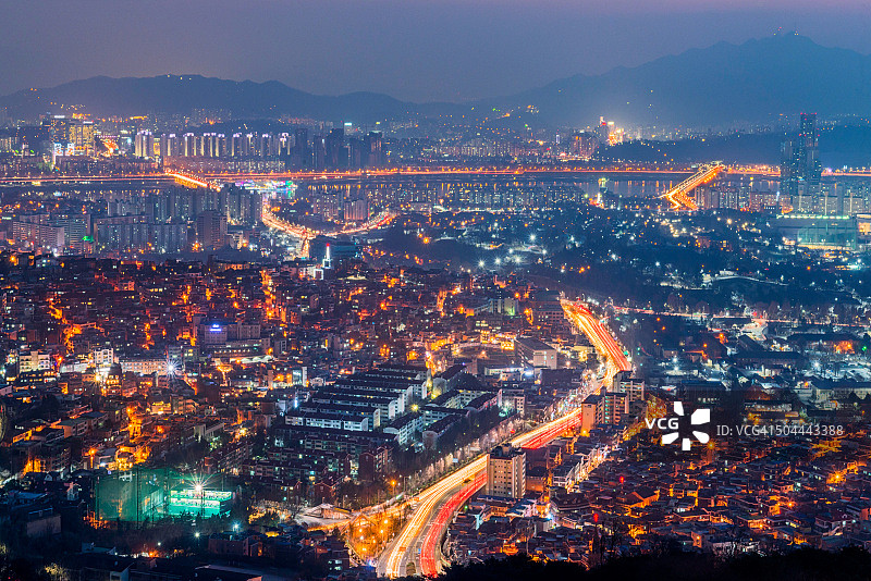 首尔城市夜景图片素材