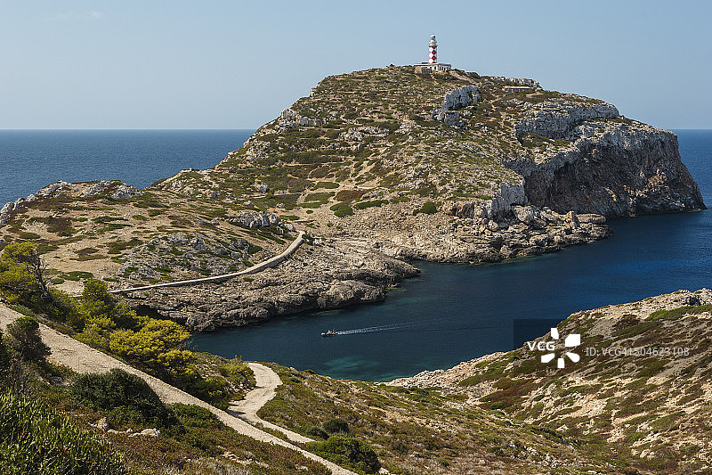 卡夫雷拉岛，巴利阿里群岛的灯塔图片素材
