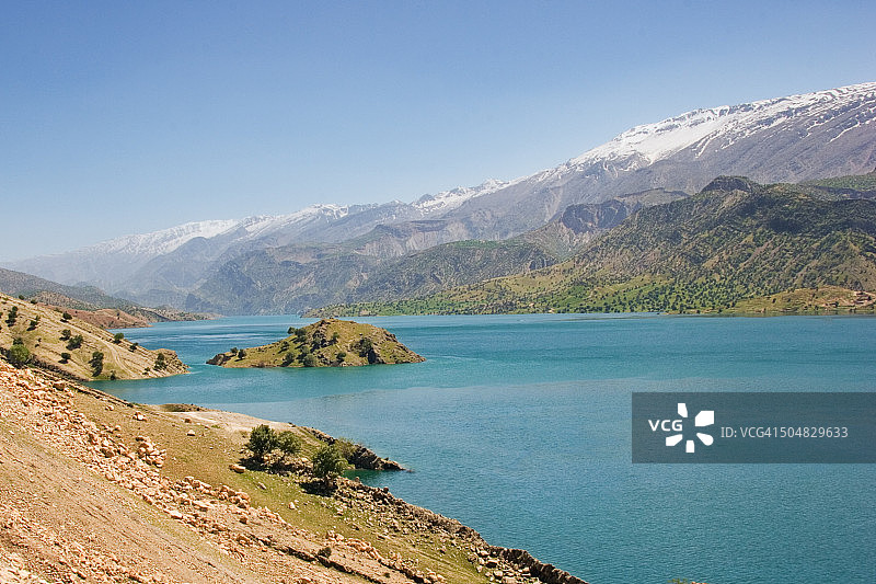 卡伦3大坝湖泊图片素材