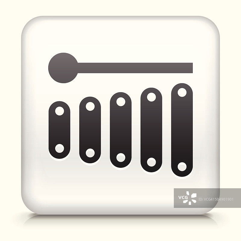 带有钢片琴的方形按钮免版税矢量图图片素材