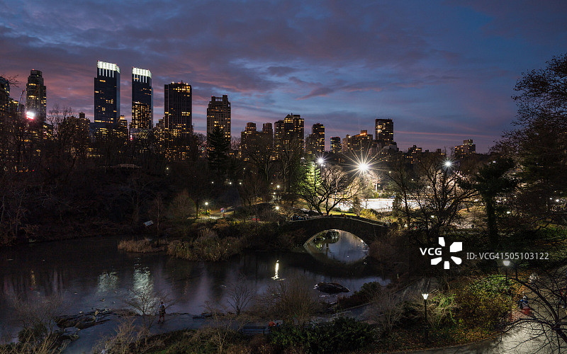 纽约中央公园夜景图片素材