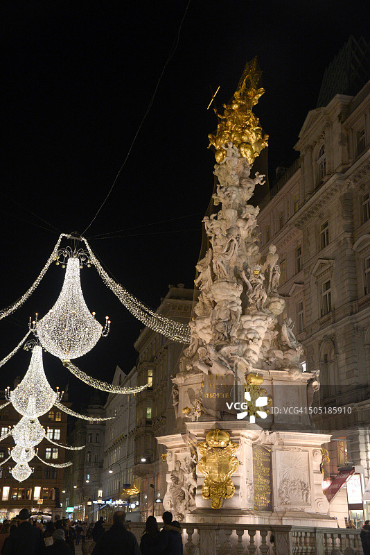 维也纳的鼠疫纪念柱图片素材