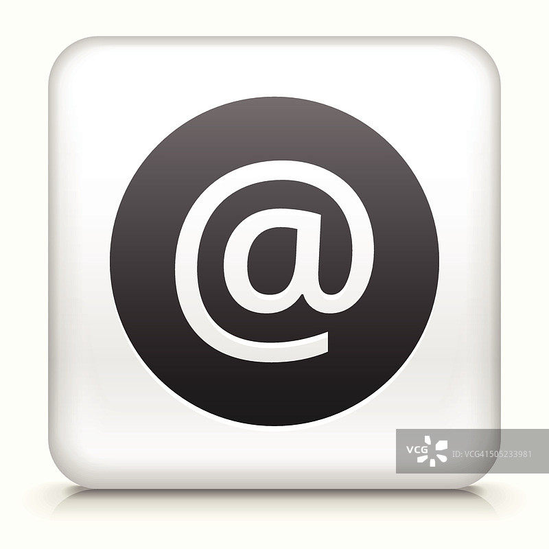带@符号的方形按钮免版税矢量艺术图片素材