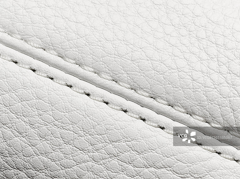 皮革手提包的缝线细节图片素材