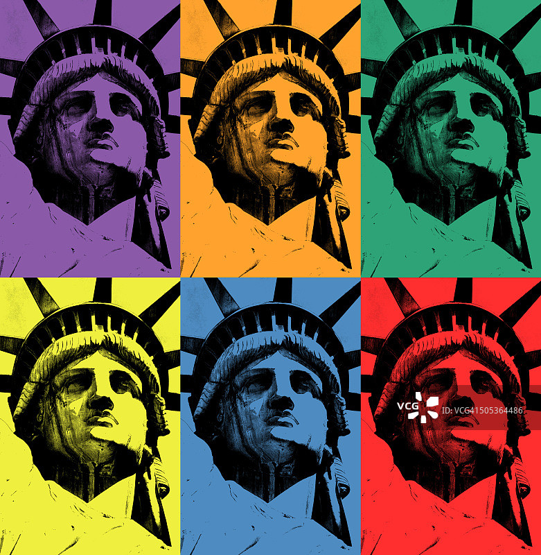 自由女神像（原色和间色三合体）图片素材