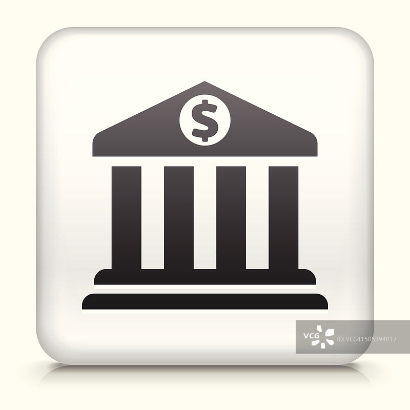 带有银行免版税矢量艺术的方形按钮图片素材