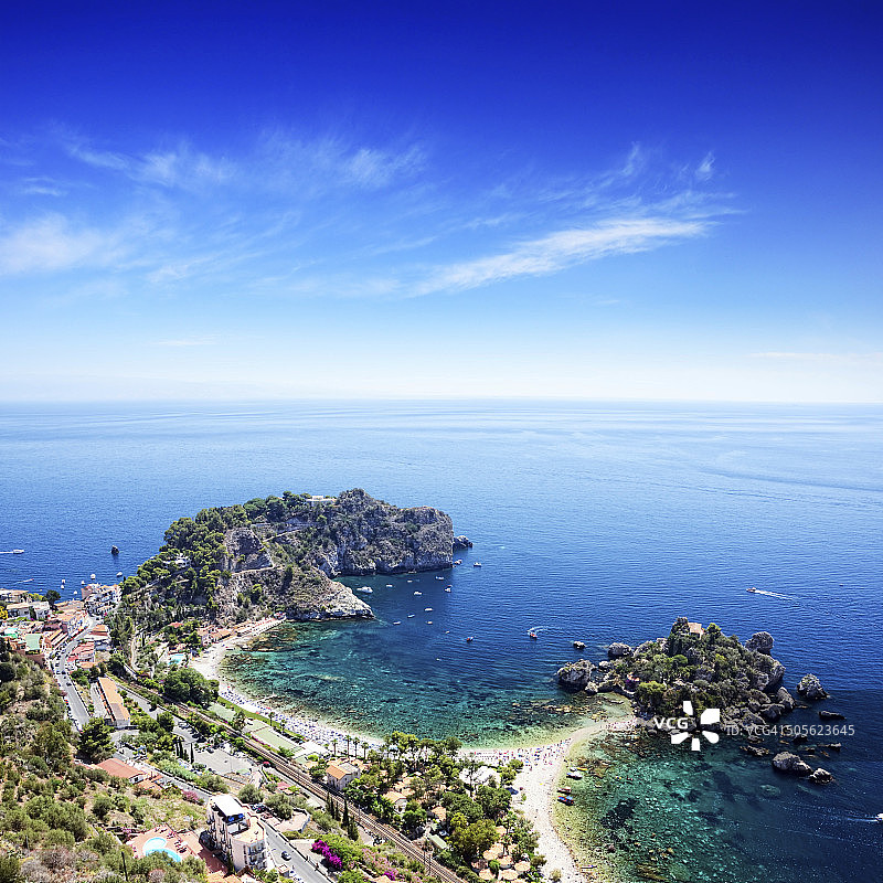 陶尔米纳海滩，西西里岛图片素材