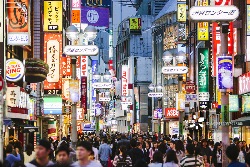 日本东京涩谷商业区图片素材