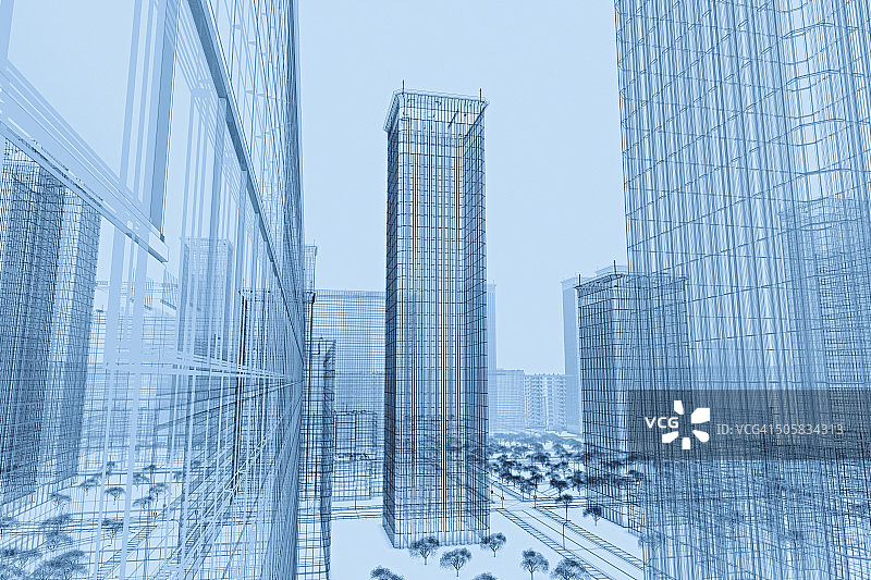 线框建筑物平面图图片素材