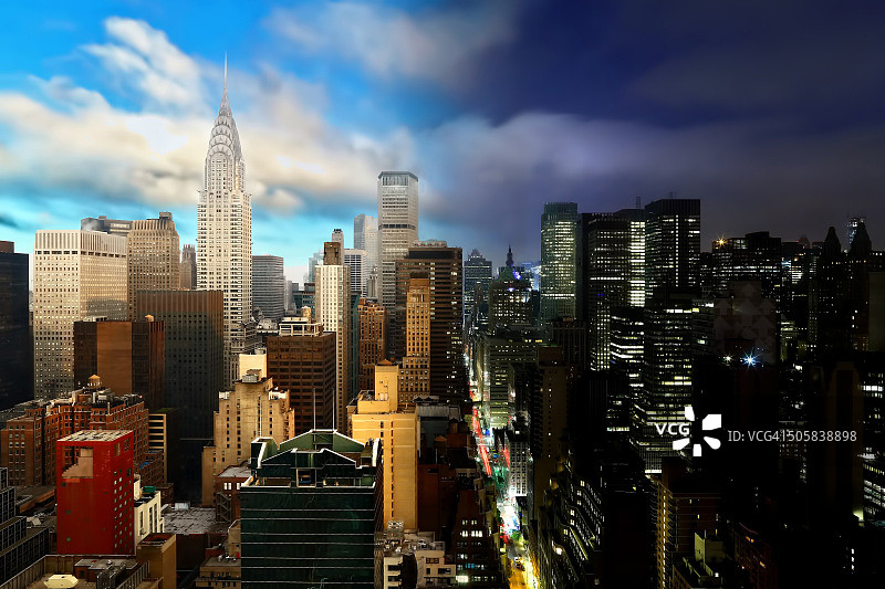 纽约的昼夜变迁图片素材