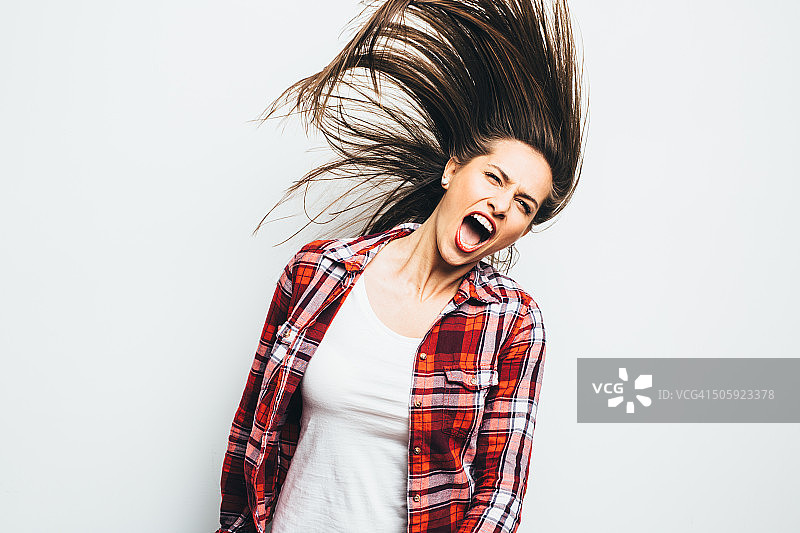 女孩很开心图片素材