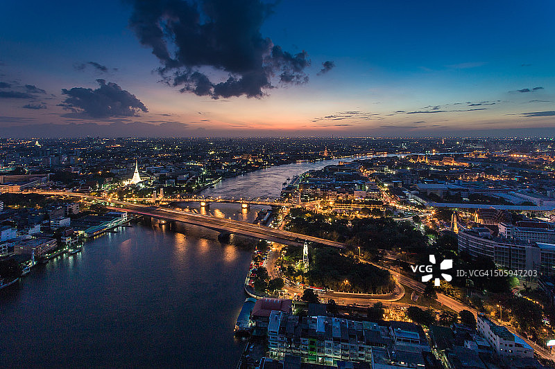 湄南河夜景图片素材