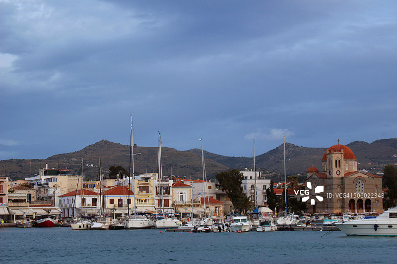 希腊艾伊纳镇景观图片素材