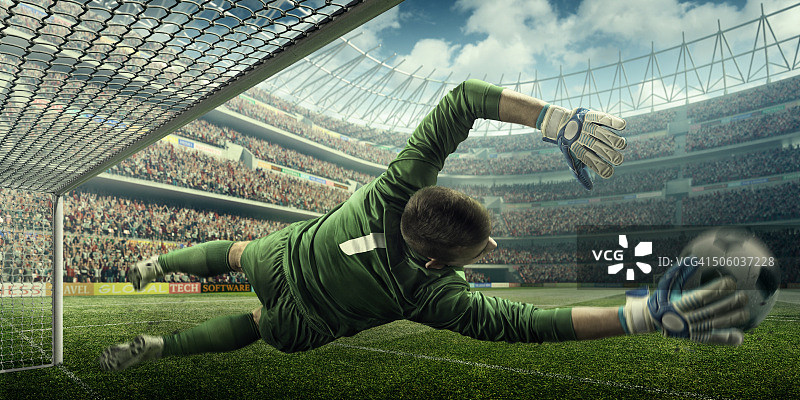 足球比赛瞬间：守门员图片素材