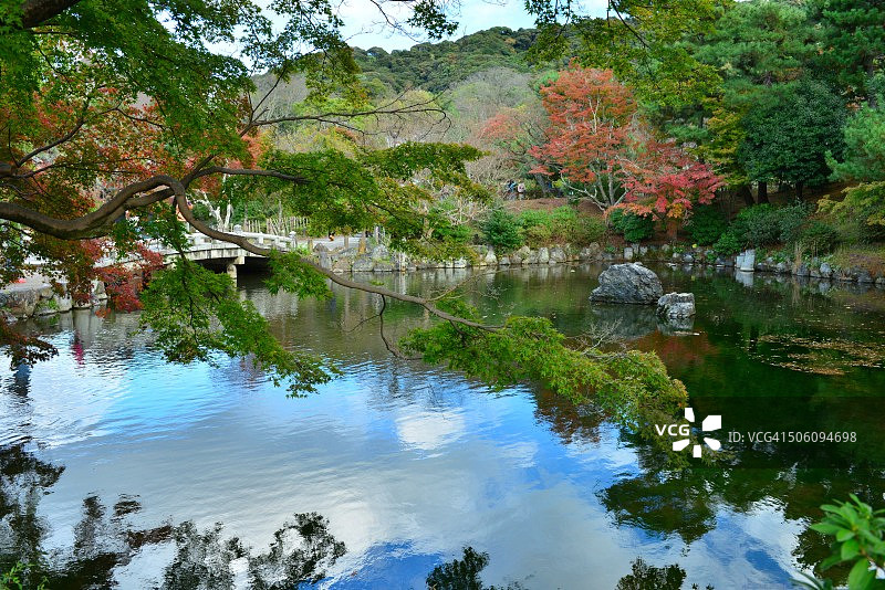 京都圆山公园的秋色图片素材
