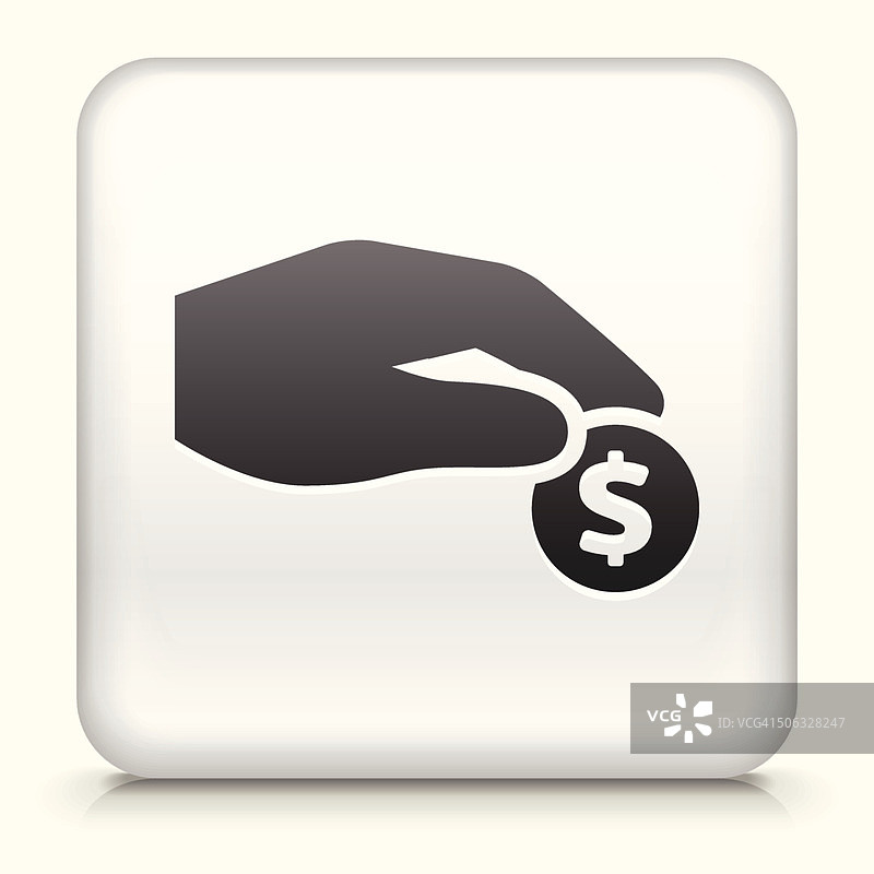 带捐赠符号的方形按钮矢量素材图片素材