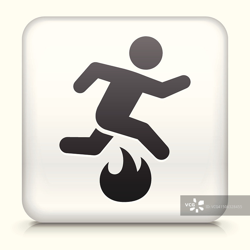 带有跳跃火焰的方形按钮免版税矢量素材图片素材