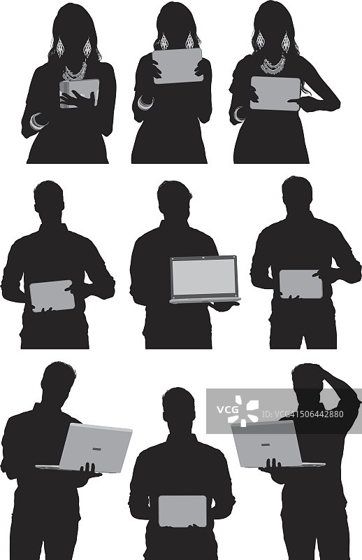 使用笔记本电脑和平板电脑的人们图片素材