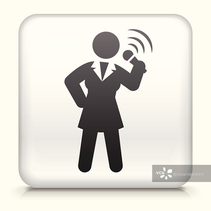 带公开演讲的方形按钮矢量素材图片素材