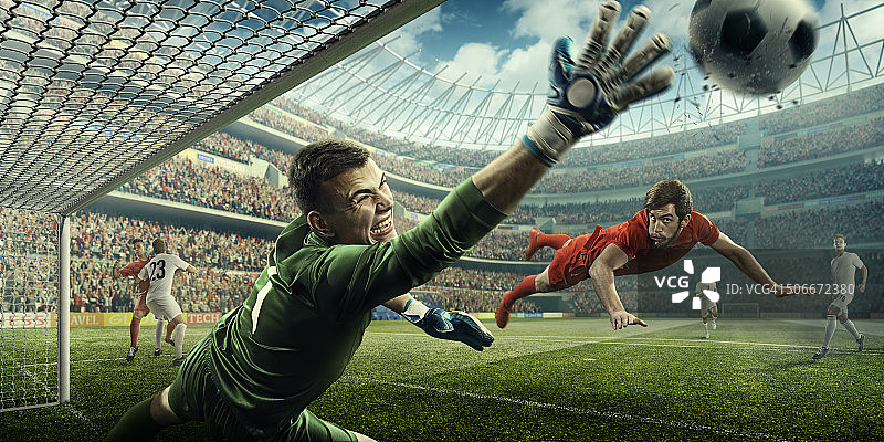 足球比赛瞬间：守门员图片素材