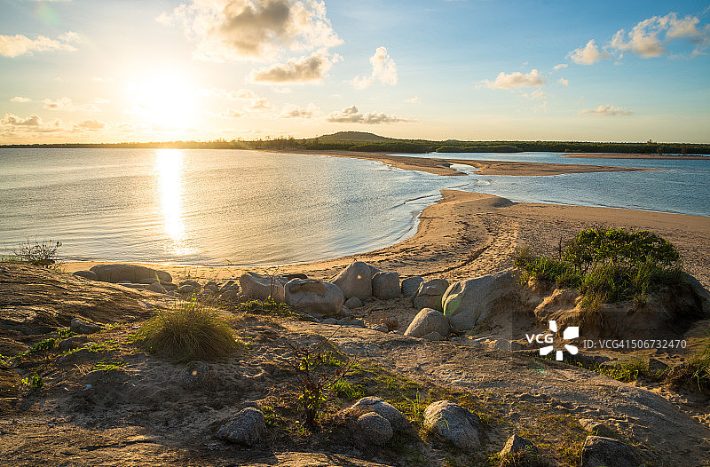 澳大利亚戈夫东伍迪海滩日出图片素材