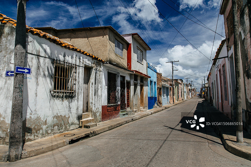 古巴卡马圭的城市街道图片素材