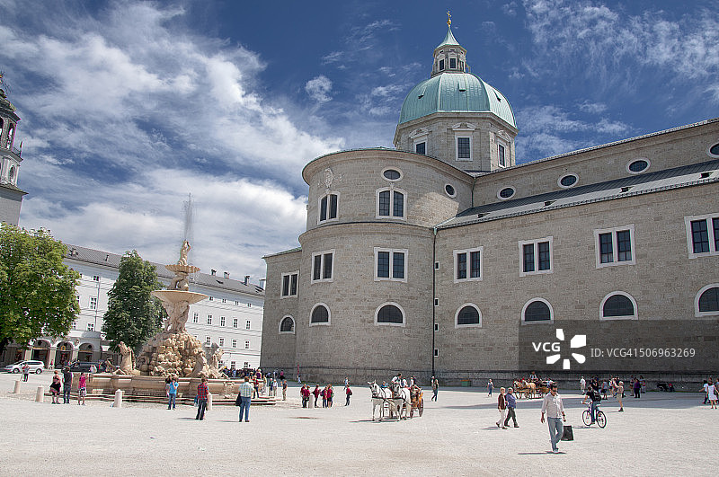 萨尔茨堡住宅广场景色图片素材