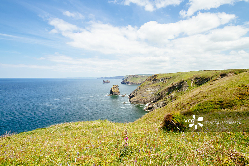 博斯卡斯尔附近的海岸线图片素材