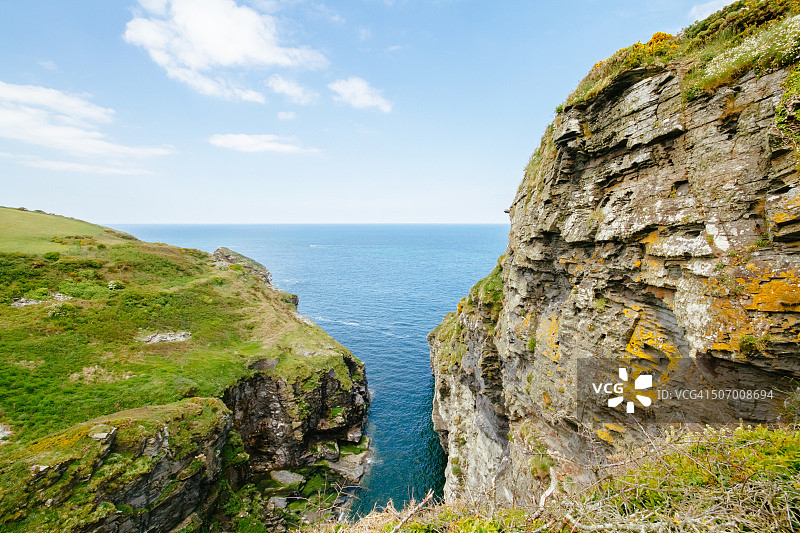 博斯卡斯尔附近的海岸线图片素材