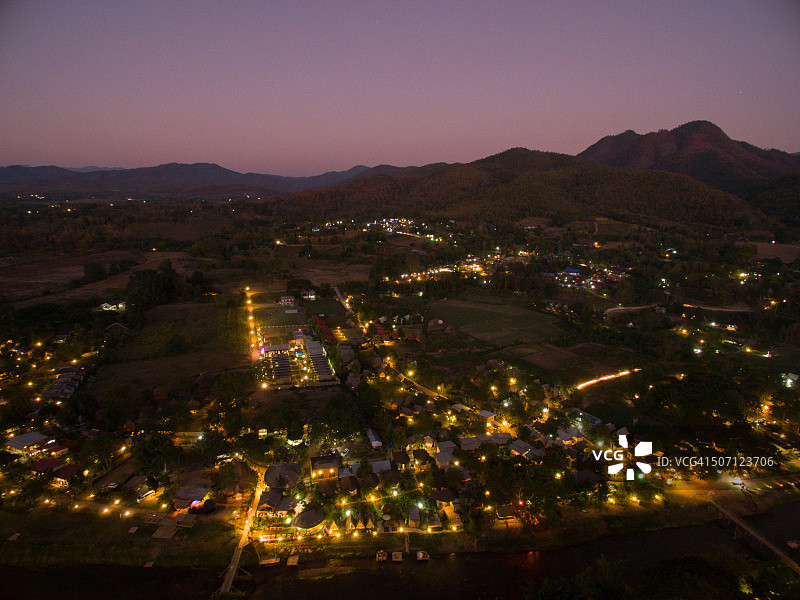 泰国湄宏顺府拜县鸟瞰图图片素材