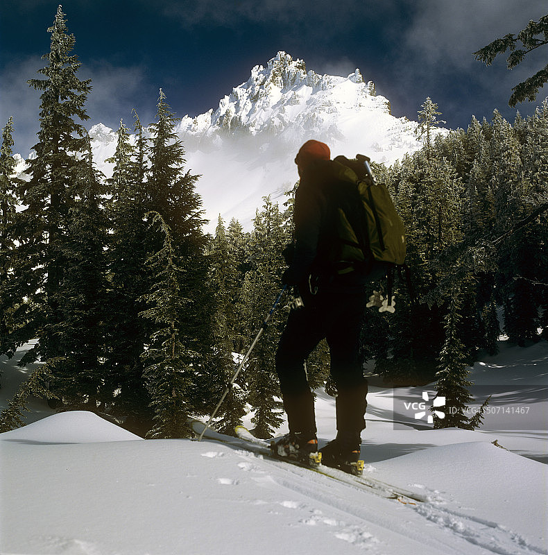 三指杰克附近的野外滑雪图片素材