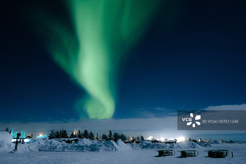 瑞典基律纳冰酒店的北极光图片素材