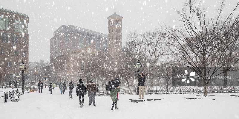 下雪的纽约图片素材